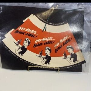 Hey Mabel Black Label Beer Sports Megaphone Carling Belleville Vintage Old Stock